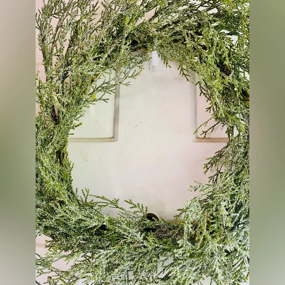 Ice Glazed Cedar Wreath